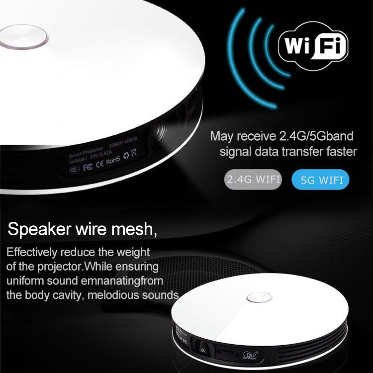 Wejoy DL-S9 220 lúmenes 1280x720 720P Android 6.0 HD Bluetooth WiFi Proyector láser inteligente 3D, compatible con HDMI / USB x 2 / tarjeta TF