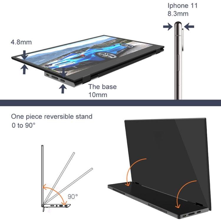 Pantalla de borde estrecho portátil HD ultrafina M8 de 14 pulgadas 1080P