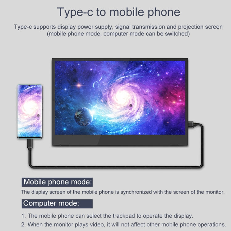 Pantalla de borde estrecho portátil HD ultrafina M8 de 14 pulgadas 1080P