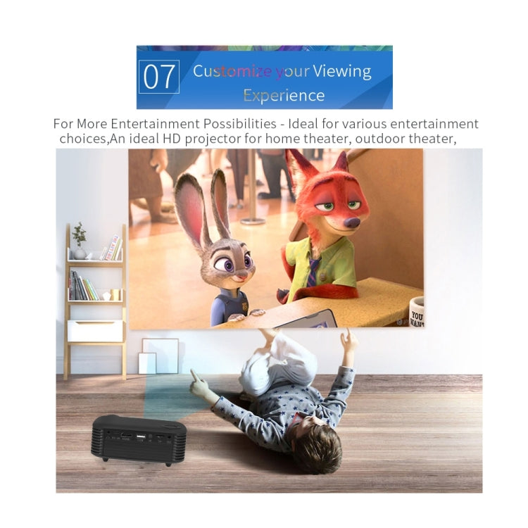 Proyector portátil A2000 Proyector de vídeo de cine en casa LCD de 800 lúmenes, compatible con 1080P, enchufe de la UE, EU Plug