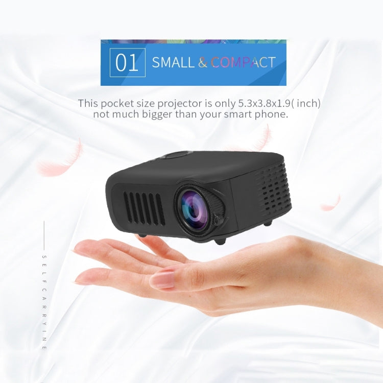 Proyector portátil A2000 Proyector de vídeo de cine en casa LCD de 800 lúmenes, compatible con 1080P, enchufe AU, AU Plug