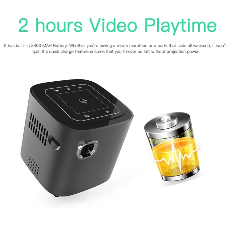 Wejoy S12 50 ANSI Lumen 1920x1080P Android 7.1 HD Bluetooth 4.1 WiFi Proyector 3D inteligente, 1G+16G, 1G+16G