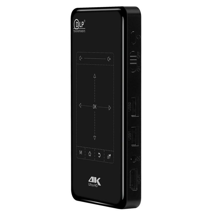 P09 Mini Proyector Inteligente Portátil 4K Ultra HD DLP con Control Remoto por Infrarrojos, Amlogic S905X 4-Core A53 hasta 1.5GHz Android 6.0, 1GB+8GB, Soporte WiFi 2.4G/5G, Bluetooth, Tarjeta TF