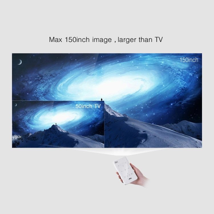 P09 Mini Proyector Inteligente Portátil 4K Ultra HD DLP con Control Remoto por Infrarrojos, Amlogic S905X 4-Core A53 hasta 1.5GHz Android 6.0, 1GB+8GB, Soporte WiFi 2.4G/5G, Bluetooth, Tarjeta TF