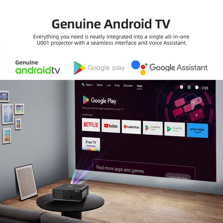 AUN U001 Proyector digital LED HD de cine en casa portátil 4K 18000 lúmenes, US Plug, UK Plug, AU Plug