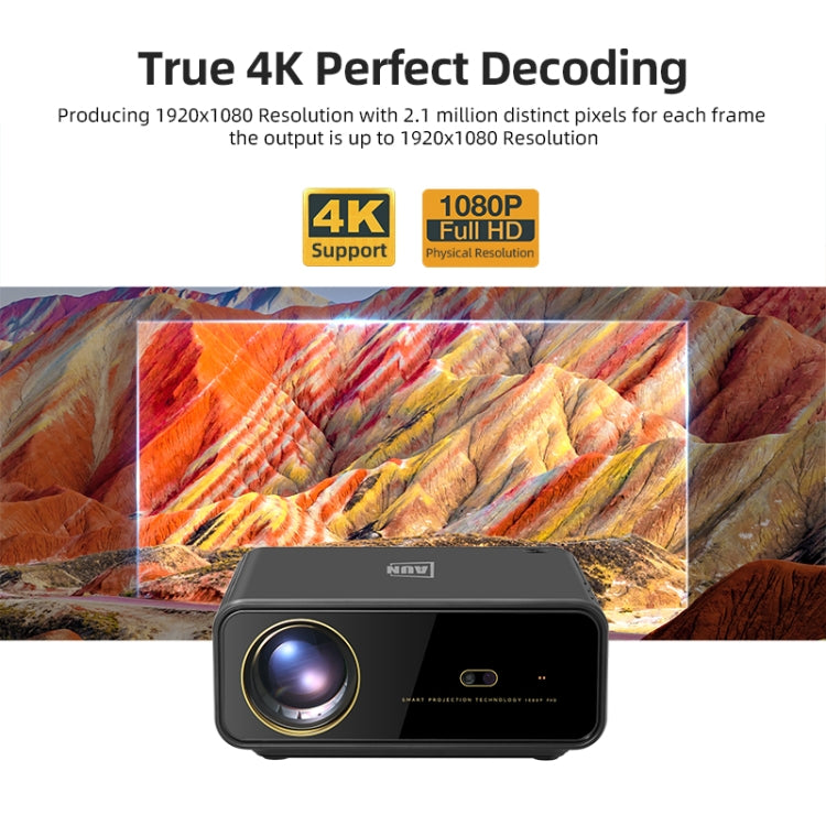 AUN U001 Proyector digital LED HD de cine en casa portátil 4K 18000 lúmenes, US Plug, UK Plug, AU Plug