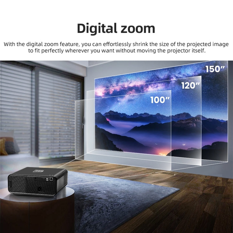 AUN U001 Proyector digital LED HD de cine en casa portátil 4K 18000 lúmenes, US Plug, UK Plug, AU Plug