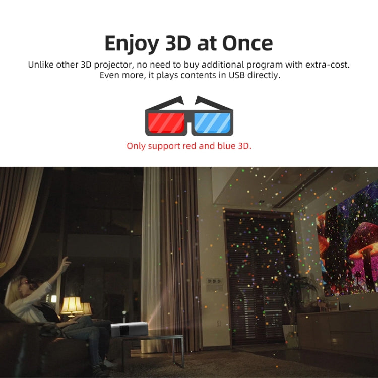 AUN U001 Proyector digital LED HD de cine en casa portátil 4K 18000 lúmenes, US Plug, UK Plug, AU Plug