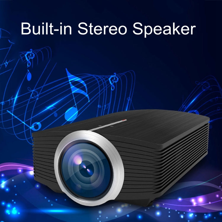 Cine en casa del proyector HD de YG510 1200 LUX 800*480 LED, ayuda HDMI y VGA y sistema de pesos americano y TF y USB, YG510 Black