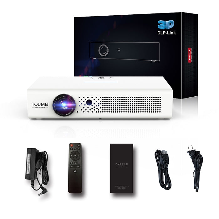 TOUMEI V6 3800 Lúmenes Android 6.0 Proyector DLP Inteligente 3D, 2GB+32GB, Soporte WiFi de Doble Banda / Bluetooth / HDMI / Tarjeta TF / RJ45