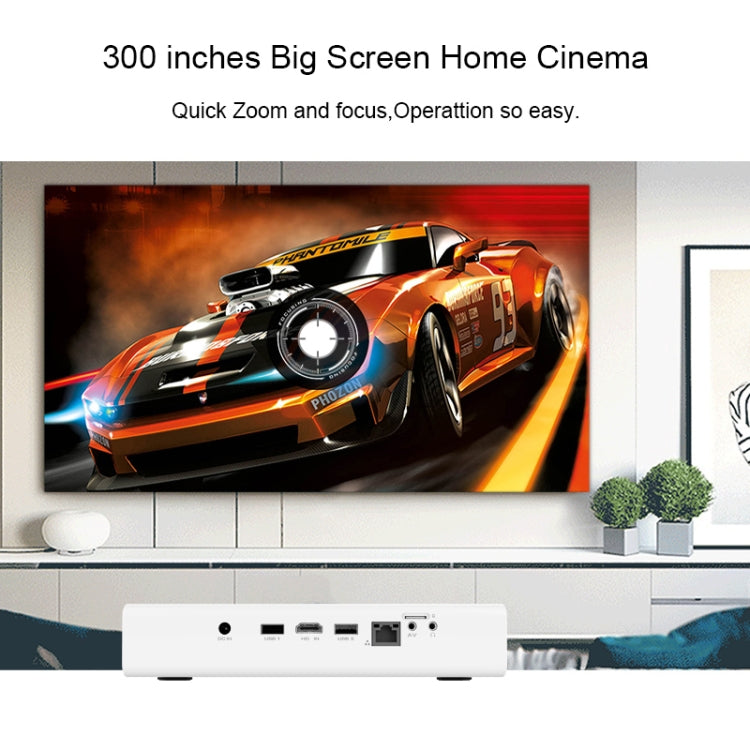 TOUMEI V6 3800 Lúmenes Android 6.0 Proyector DLP Inteligente 3D, 2GB+32GB, Soporte WiFi de Doble Banda / Bluetooth / HDMI / Tarjeta TF / RJ45