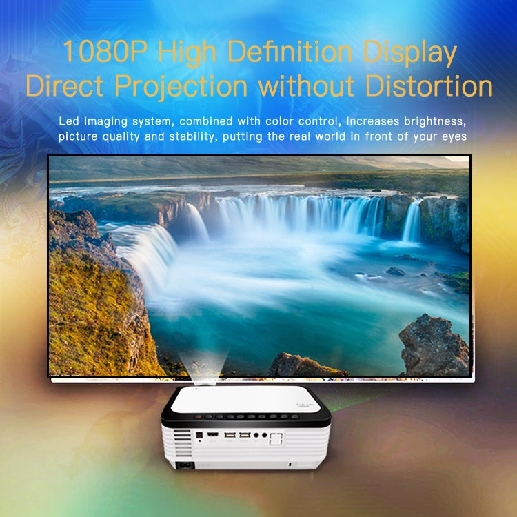 Wejoy L6 5 pulgadas 200 ANSI Lumen 1920 x 1080P Android 6.0 HD Bluetooth 4.0 WiFi HD Proyector inteligente, soporte AV / VGA / HDMI / 2 x USB / RJ45, 1G+8G, Android 6.0