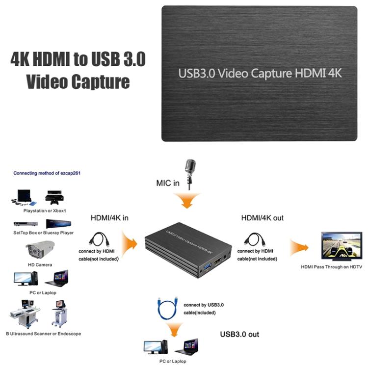 Dispositivo de tarjeta de captura de vídeo NK-S300 USB 3.0 HDMI 4K HD, NK-S300