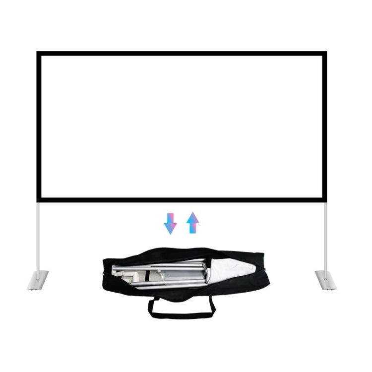 Cortina de película para proyector de poliéster plegable con soporte para exteriores, tamaño: 100 pulgadas (16: 9), Size: 100 inch