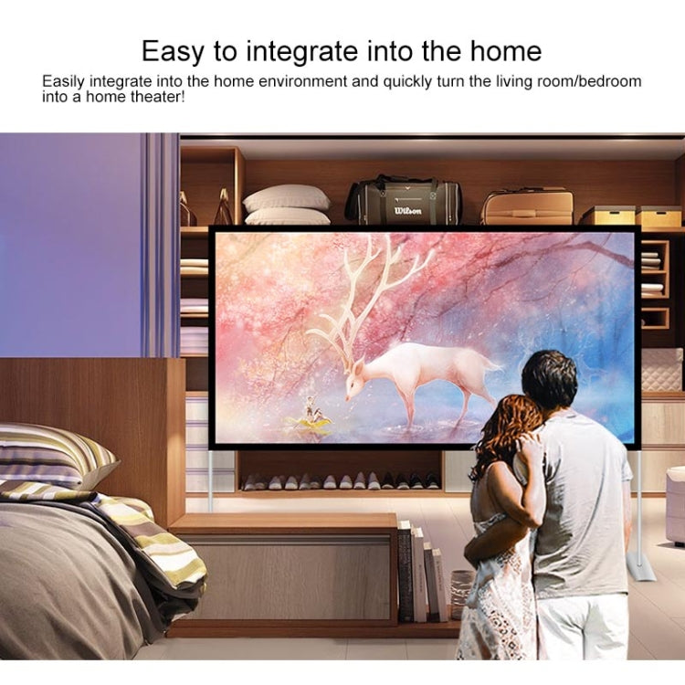 Cortina de película para proyector de poliéster plegable con soporte para exteriores, tamaño: 100 pulgadas (16: 9), Size: 100 inch