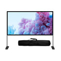 Cortina de película para proyector de poliéster plegable con soporte para exteriores, tamaño: 120 pulgadas (16: 9), Size: 120 inch