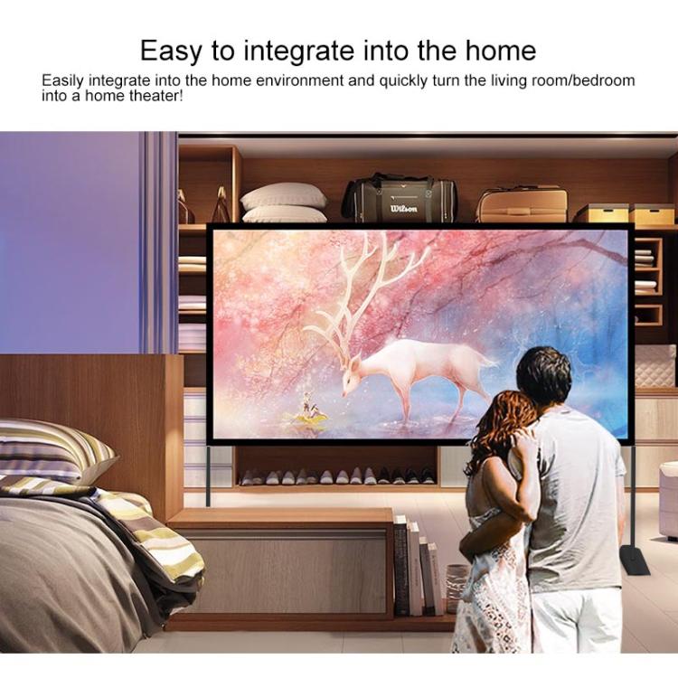 Cortina de película para proyector de poliéster plegable con soporte para exteriores, tamaño: 120 pulgadas (16: 9), Size: 120 inch
