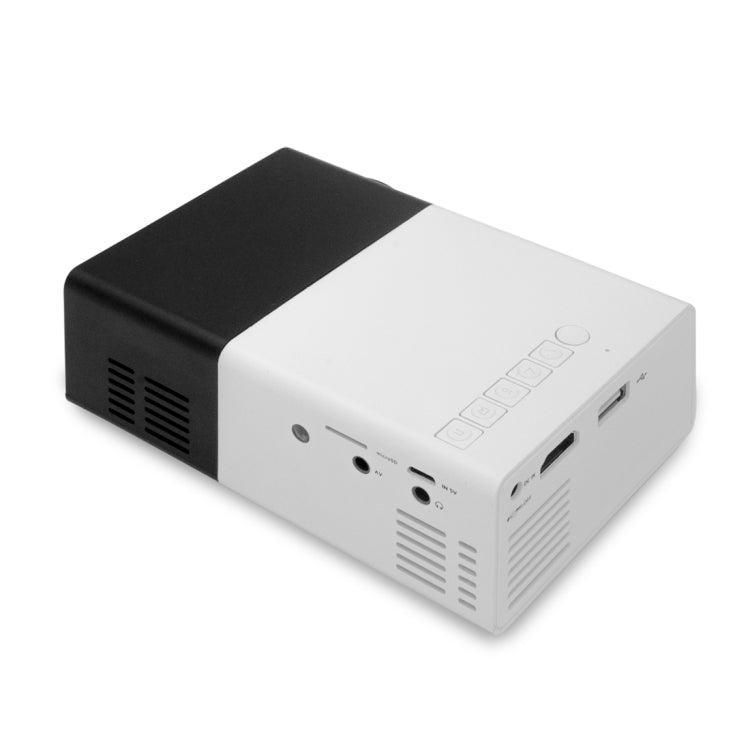 Mini proyector LED portátil de cine en casa YG300 400LM con control remoto, compatible con interfaces HDMI, AV, SD y USB