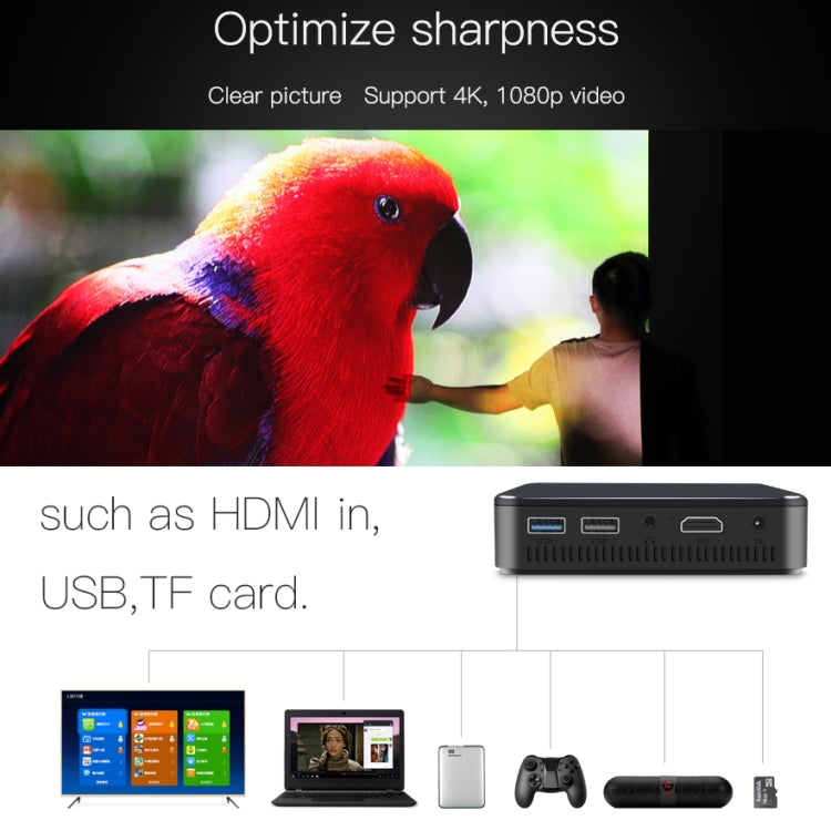 D13 2+16G 854 x 480 Android 7.1.2 Mini proyector de bolsillo 4K DLP Proyector de cine en casa LED inteligente de mano WIFI, compatible con USB / TF / HDMI