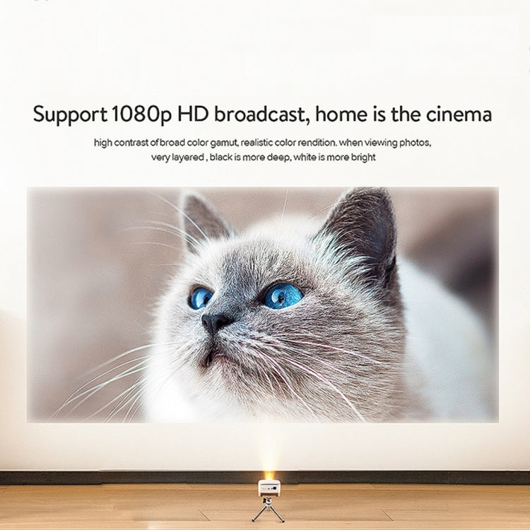 P07-D Mini Proyector LED Bluetooth de cine en casa Android de 50 lúmenes con control remoto, compatible con Micro SD, Micro USB, WiFi y salida de audio