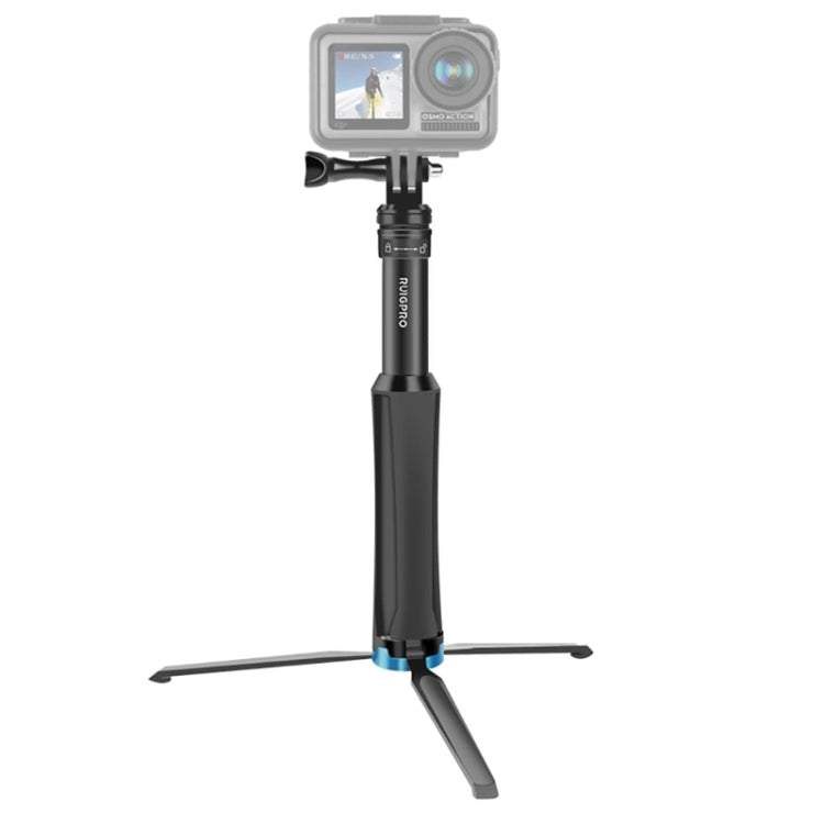 RUIGPRO Trípode de mano de una pieza Selfie Stick Monopod telescópico para DJI Osmo Action, GoPro HERO10 Black /9 Black / HERO8 Black /7/6/5/5 Session /4 Session /4/3+ /3/2/1, Xiaoyiy otras cámaras de acción, Black)