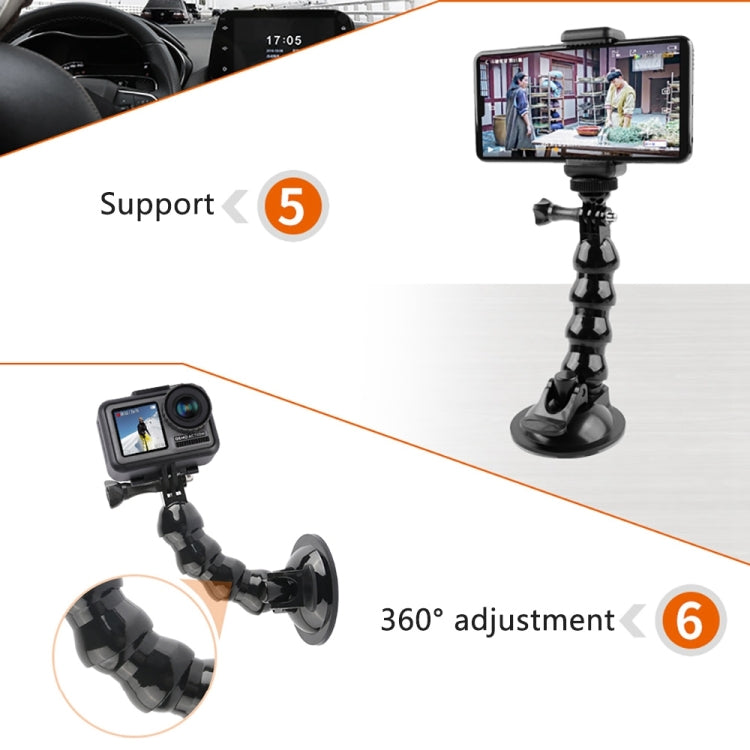 Soporte de abrazadera flexible con mandíbulas de ventosa para GoPro Hero11 Black / HERO10 Black /9 Black / HERO8 Black /7/6/5/5 Session /4 Session /4/3+ /3/2/1, DJI Osmo Action, Xiaoyi y otrosCámaras de acción, Jaws Flex Clamp