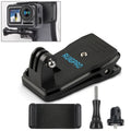 RUIGPRO Mochila con rotación de 360 grados Rec-Mounts Clip Clamp Mount + Abrazadera para teléfono para GoPro HERO9 Black / HERO8 Black /7/6/5/5 Session /4 Session /4/3+ /3/2/1, DJI Osmo Action, Xiaoyiy otras cámaras de acción, Rec-Mounts+Clamp
