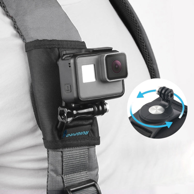 RUIGPRO Mochila con cierre de gancho y bucle Rec-Mounts Clip Clamp Mount con tornillo para GoPro HERO9 Black / HERO8 Black /7/6/5/5 Session /4 Session /4/3+ /3/2/1, DJI Osmo Action, Xiaoyiy otras cámaras de acción, Hook and Loop Fastener Clip
