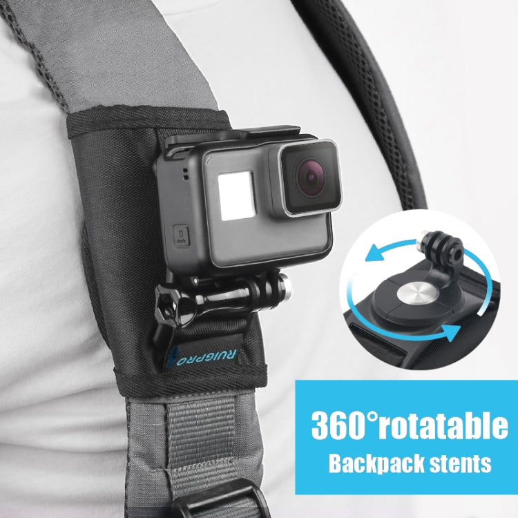 RUIGPRO Mochila con cierre de gancho y bucle Rec-Mounts Clip Clamp Mount con tornillo para GoPro HERO9 Black / HERO8 Black /7/6/5/5 Session /4 Session /4/3+ /3/2/1, DJI Osmo Action, Xiaoyiy otras cámaras de acción, Hook and Loop Fastener Clip