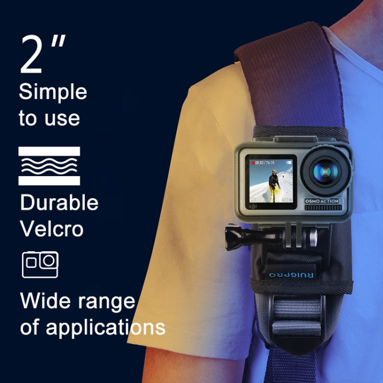 RUIGPRO Mochila con cierre de gancho y bucle Rec-Mounts Clip Clamp Mount con tornillo para GoPro HERO9 Black / HERO8 Black /7/6/5/5 Session /4 Session /4/3+ /3/2/1, DJI Osmo Action, Xiaoyiy otras cámaras de acción, Hook and Loop Fastener Clip