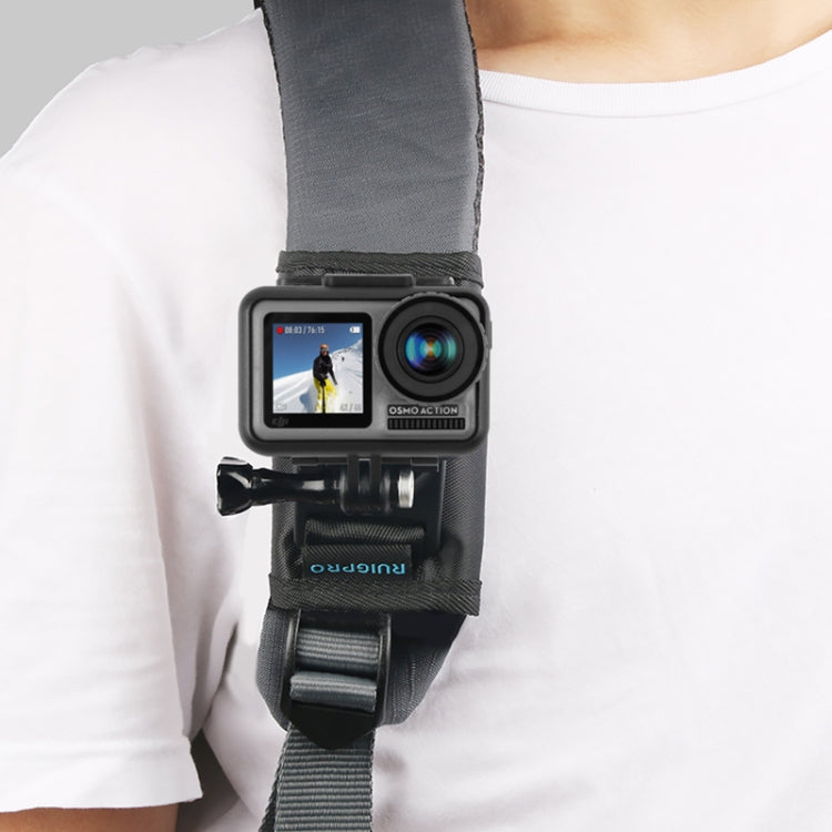 RUIGPRO Mochila con cierre de gancho y bucle Rec-Mounts Clip Clamp Mount con tornillo para GoPro HERO9 Black / HERO8 Black /7/6/5/5 Session /4 Session /4/3+ /3/2/1, DJI Osmo Action, Xiaoyiy otras cámaras de acción, Hook and Loop Fastener Clip