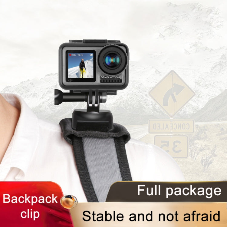 RUIGPRO Mochila con cierre de gancho y bucle Rec-Mounts Clip Clamp Mount con tornillo para GoPro HERO9 Black / HERO8 Black /7/6/5/5 Session /4 Session /4/3+ /3/2/1, DJI Osmo Action, Xiaoyiy otras cámaras de acción, Hook and Loop Fastener Clip