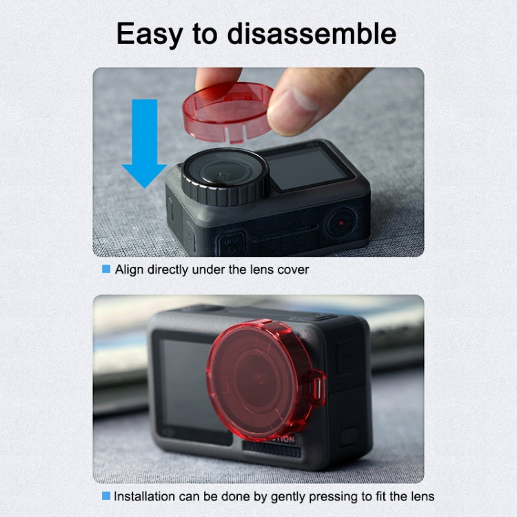 Filtro de lente de color de forma redonda a presión para DJI Osmo Action, For DJI Osmo Action