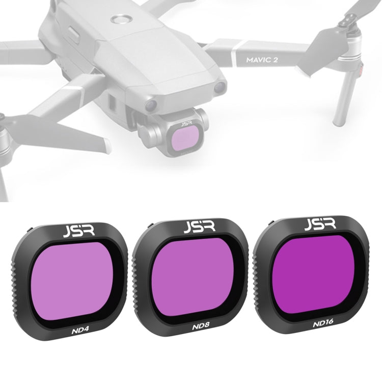 JSR Drone 3 en 1 ND4+ND8+ND16 Filtro de lente para DJI MAVIC 2 Pro, ND4+ND8+ND16