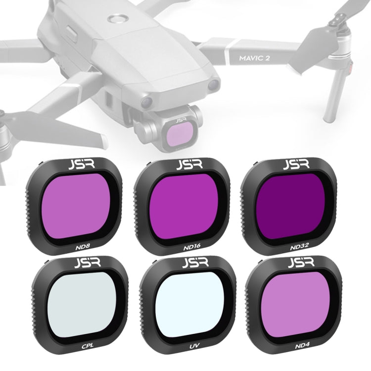 JSR Drone 6 en 1 UV+CPL+ND4+ND8+ND16+ND32 Filtro de lente para DJI MAVIC 2 Pro, UV+CPL+ND4+ND8+ND16+ND32