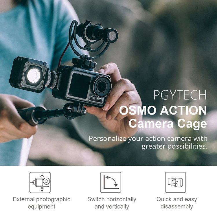 PGYTECH P-11B-010 Cámara deportiva Rabbit Cage Accesorio Vlog para DJI Osmo Action