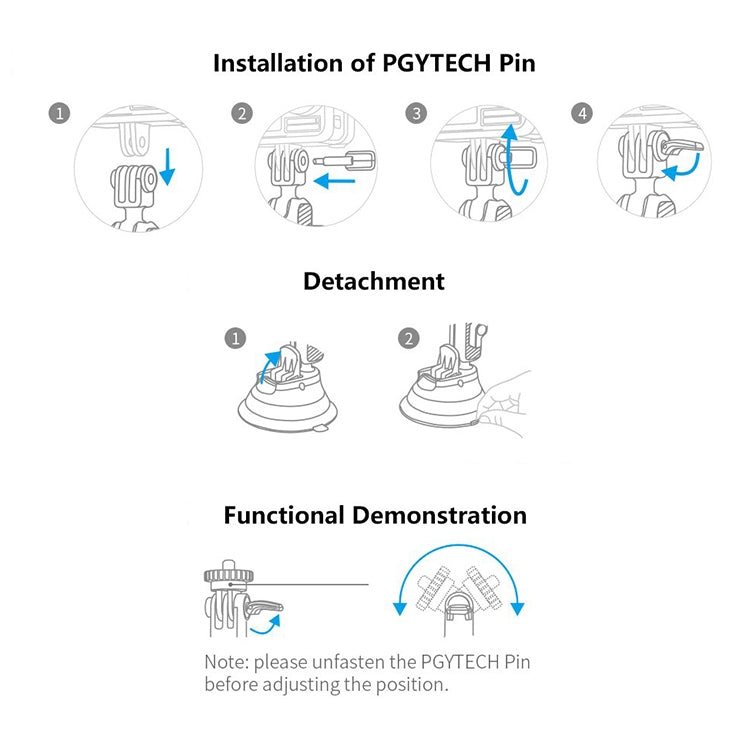 PGYTECH P-GM-132 Soporte para teléfono con ventosa para cámara de acción para DJI Osmo Action y GoPro 8/7, P-GM-132