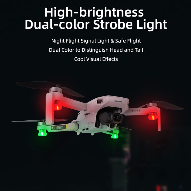 Luz indicadora de luz LED estroboscópica nocturna Sunnylife 2 verdes + 2 rojas para DJI Mavic 2 / Mini / Mavic Air 2 / FPV, Night Strobe Indicator