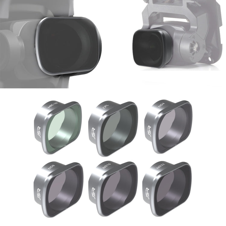 JSR KS 6 en 1 ND4+ND8+ND16+ND32+MCUV+CPL Filtro de lente para DJI FPV, marco de aleación de aluminio, 6 in 1
