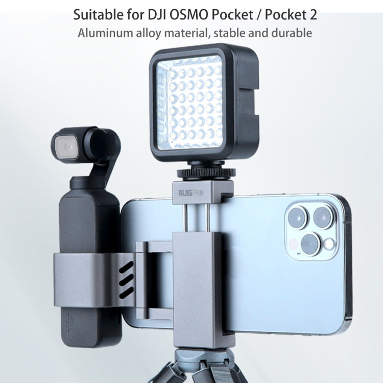 Abrazadera de fijación para teléfono inteligente RUIGPRO, soporte de montaje de 1/4 de pulgada para DJI OSMO Pocket/Pocket 2