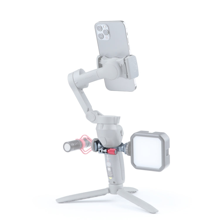 Adaptador de anillo de soporte de extensión estabilizador con base de zapata fría doble para DJI OM4 / Osmo Mobile 3, Bracket For DJI OM4