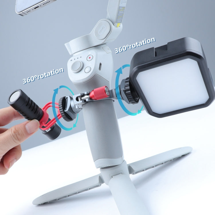 Adaptador de anillo de soporte de extensión estabilizador con base de zapata fría doble para DJI OM4 / Osmo Mobile 3, Bracket For DJI OM4