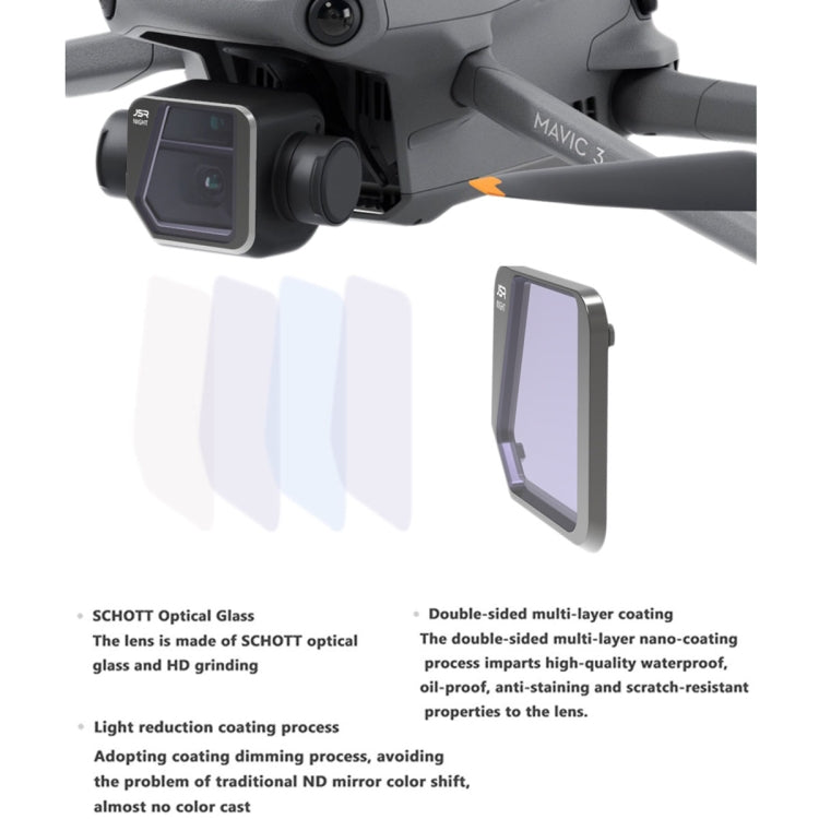 JSR Drone 3 en 1 CPL+ND8+ND16 Filtro de lente para DJI Mavic 3, CPL+ND8+ND16