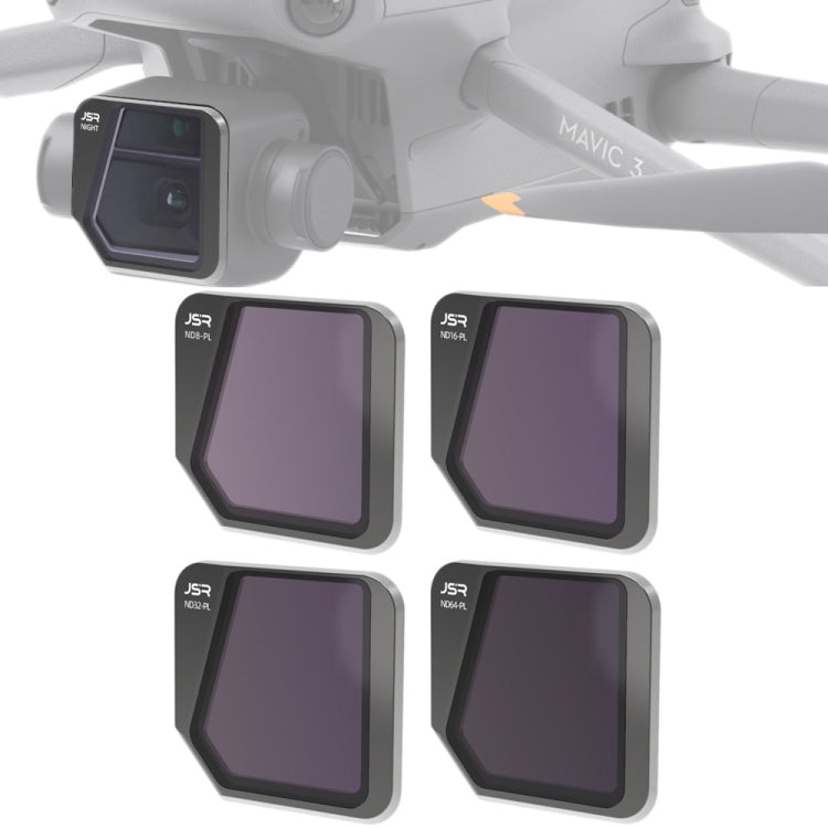 JSR Drone 4 en 1 ND8PL+ND16PL+ND32PL+ND64PL Filtro de lente para DJI Mavic 3, ND8PL+ND16PL+ND32PL+ND64PL
