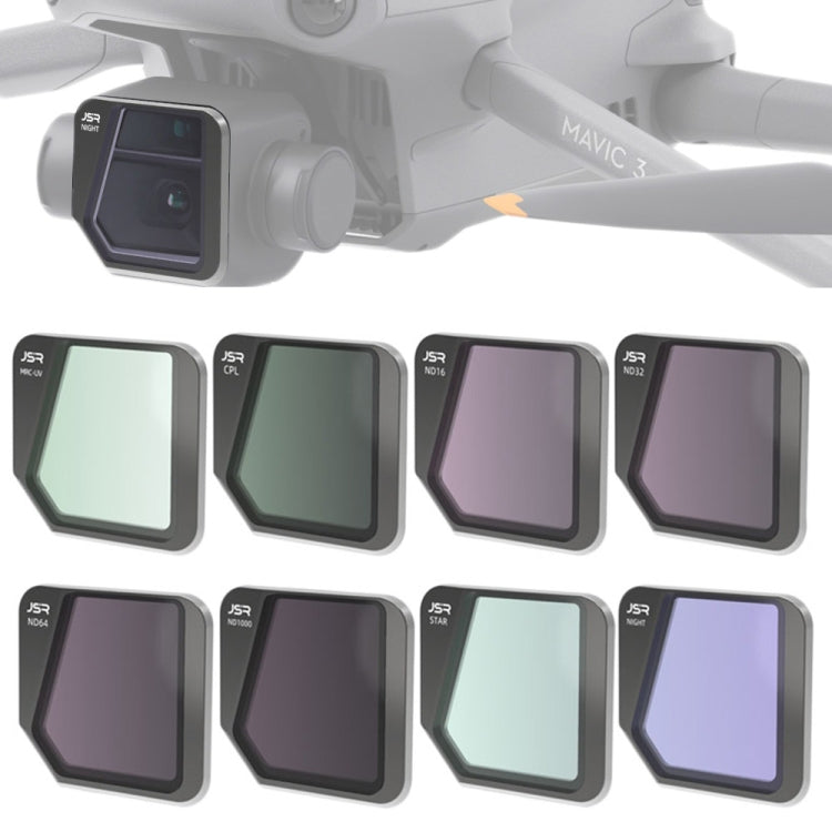 JSR Drone 8 en 1 MCUV+CPL+ND16+32+64+1000+STAR+NIGHT Filtro de lente para DJI Mavic 3, MCUV+CPL+ND16+32+64+1000+STAR+NIGHT