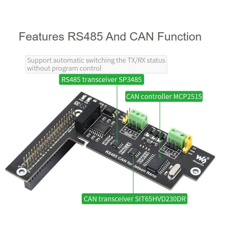 Placa de expansión Waveshare RS485 CAN para Jetson Nano, aislamiento digital, circuito de protección incorporado