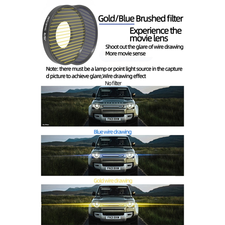 Filtro de lente de dibujo JSR Streak para DJI Osmo Action 3, Streak Gold, Streak Blue