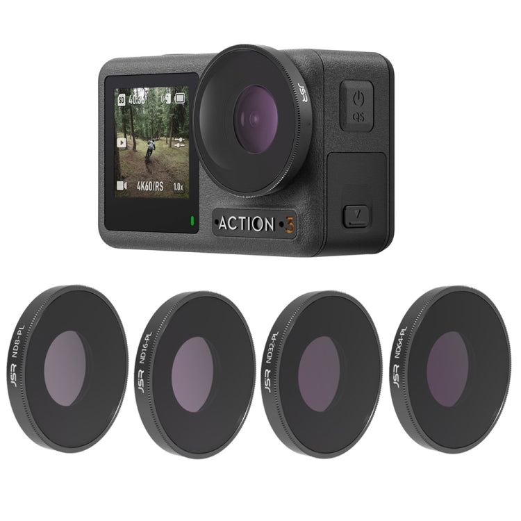 Filtro de lente JSR 4 en 1 ND8PL / ND16PL / ND32PL / ND64 PL para DJI Osmo Action 3, 4 in 1 NDPL