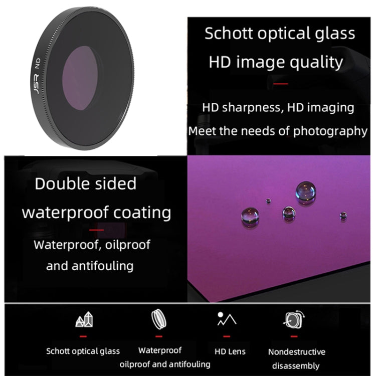 Filtro de lente JSR 4 en 1 ND8PL / ND16PL / ND32PL / ND64 PL para DJI Osmo Action 3, 4 in 1 NDPL