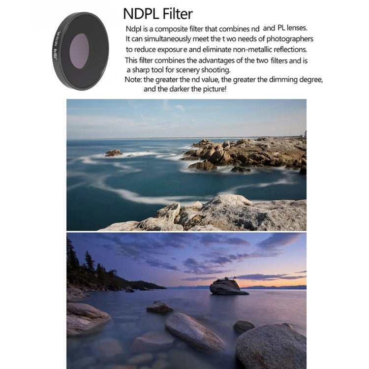 Filtro de lente JSR 4 en 1 ND8PL / ND16PL / ND32PL / ND64 PL para DJI Osmo Action 3, 4 in 1 NDPL